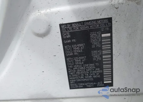 2016 Nissan Rogue Sv из США, поврежденный, VIN KNMAT2MVXGP631725